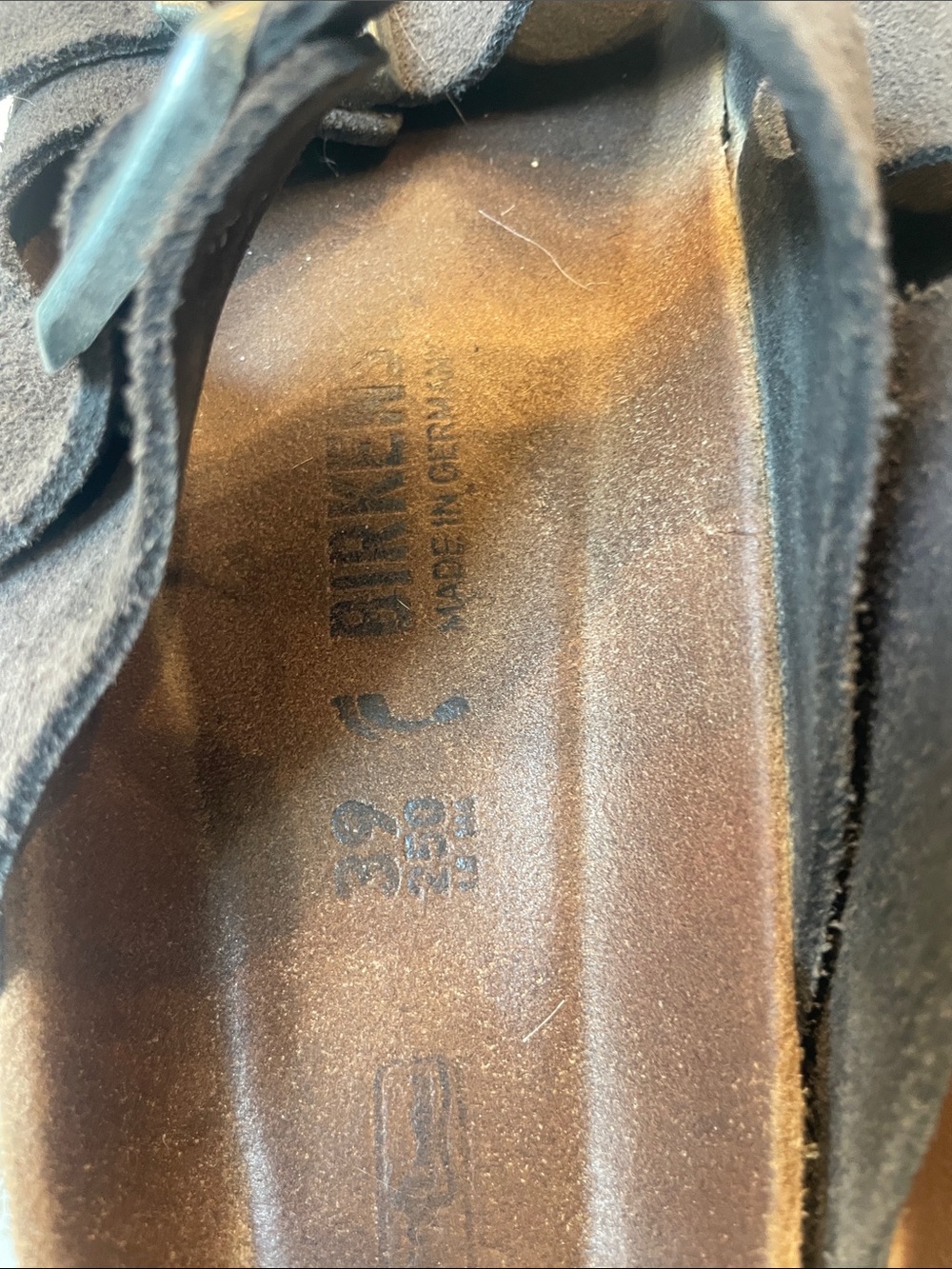 Birkenstock Arizona Women’s Double Buckle Suede Sandals - Dark Grey 39 - Picture 2 of 7